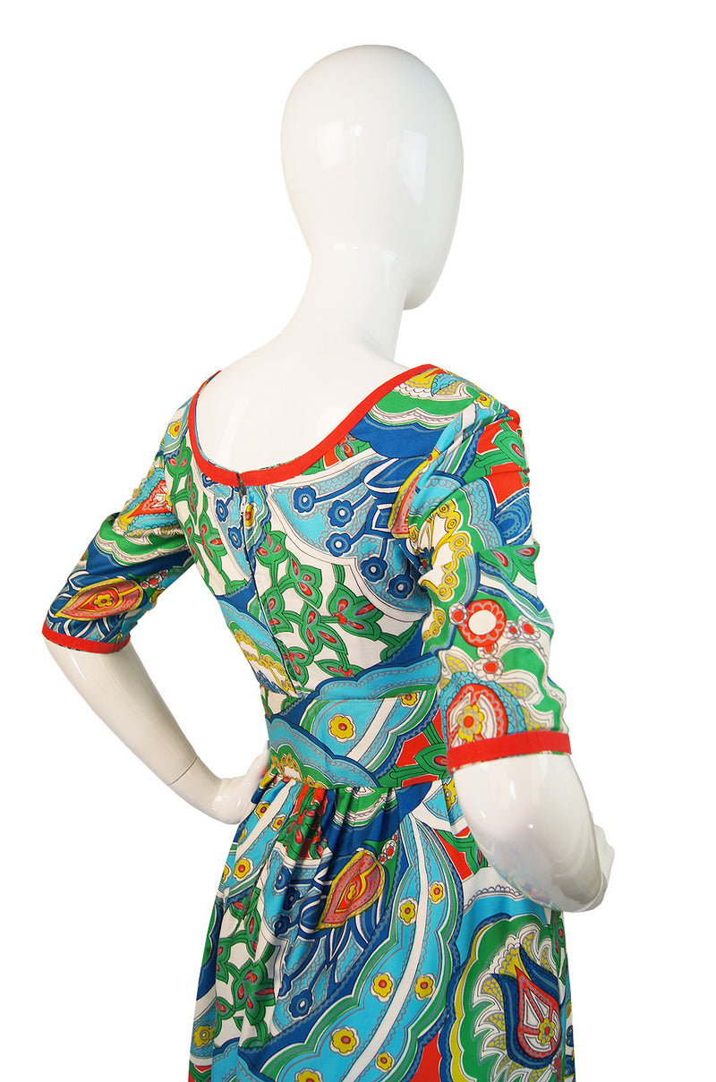 1960s Oscar De la Renta Colorful Maxi