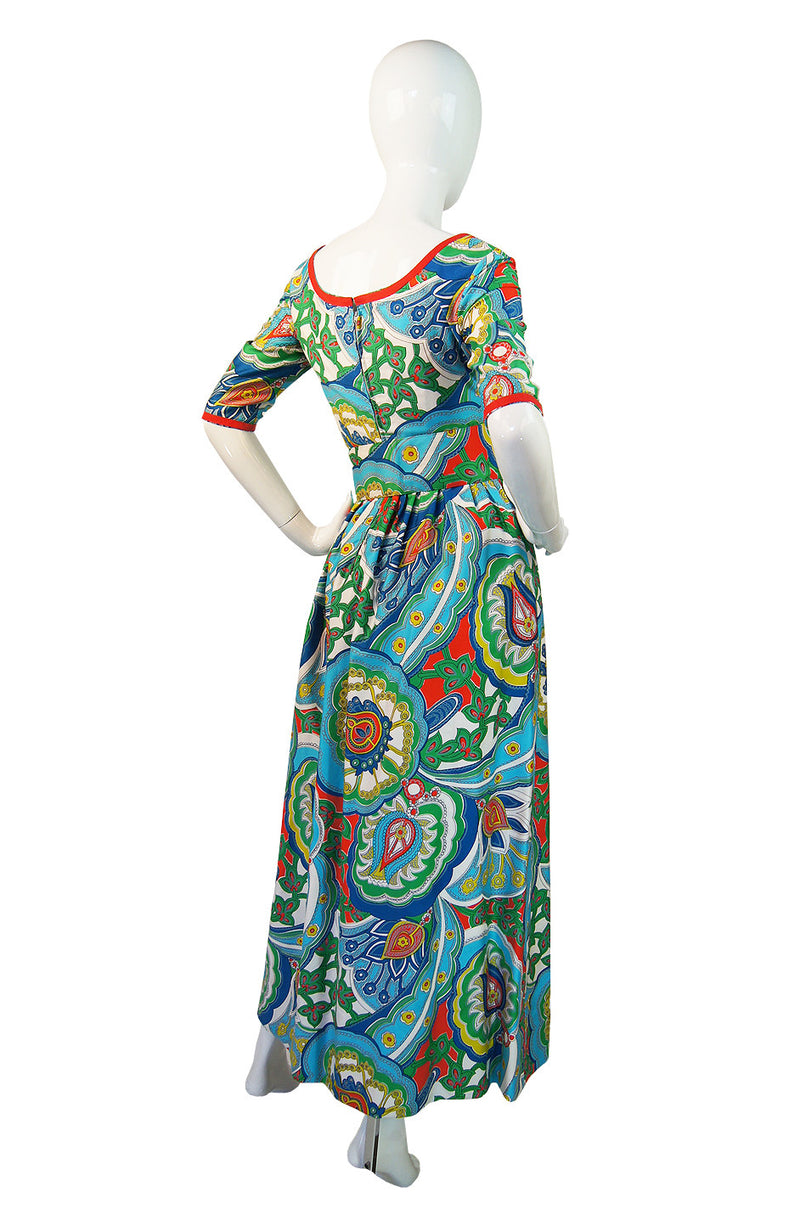 1960s Oscar De la Renta Colorful Maxi