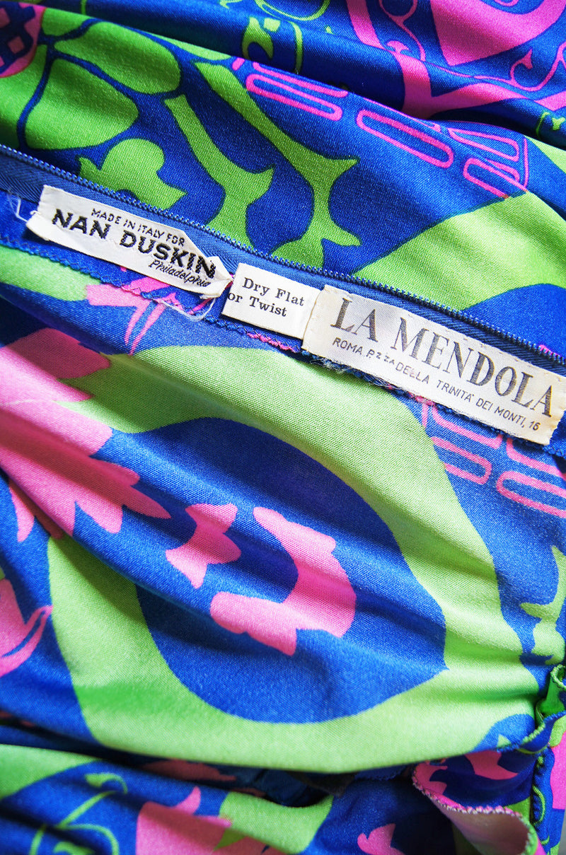 1970s La Mendola Print Dress