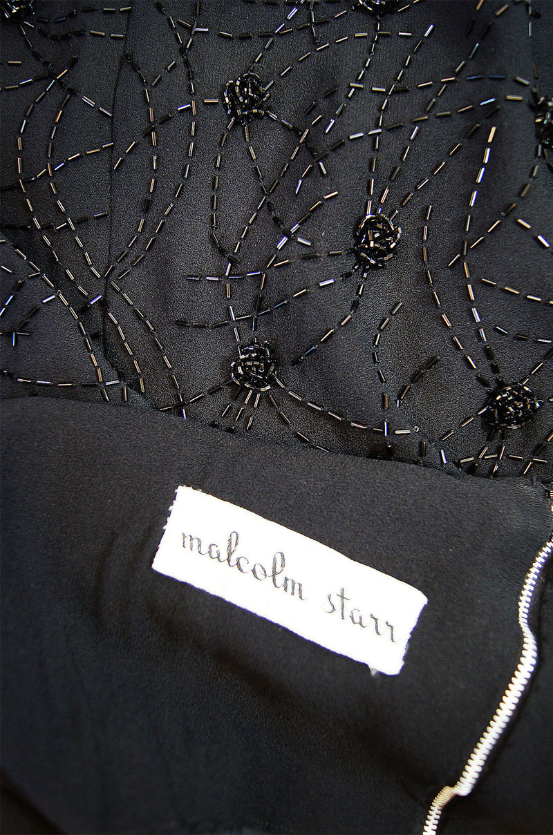 1960s Black Silk Beaded Malcolm Starr