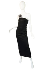 1980s One Shoulder Claude Montana Maxi