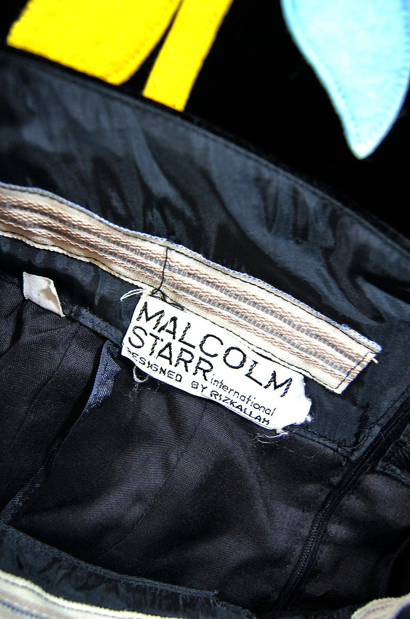 1960s Malcolm Starr Velvet & Felt Skirt