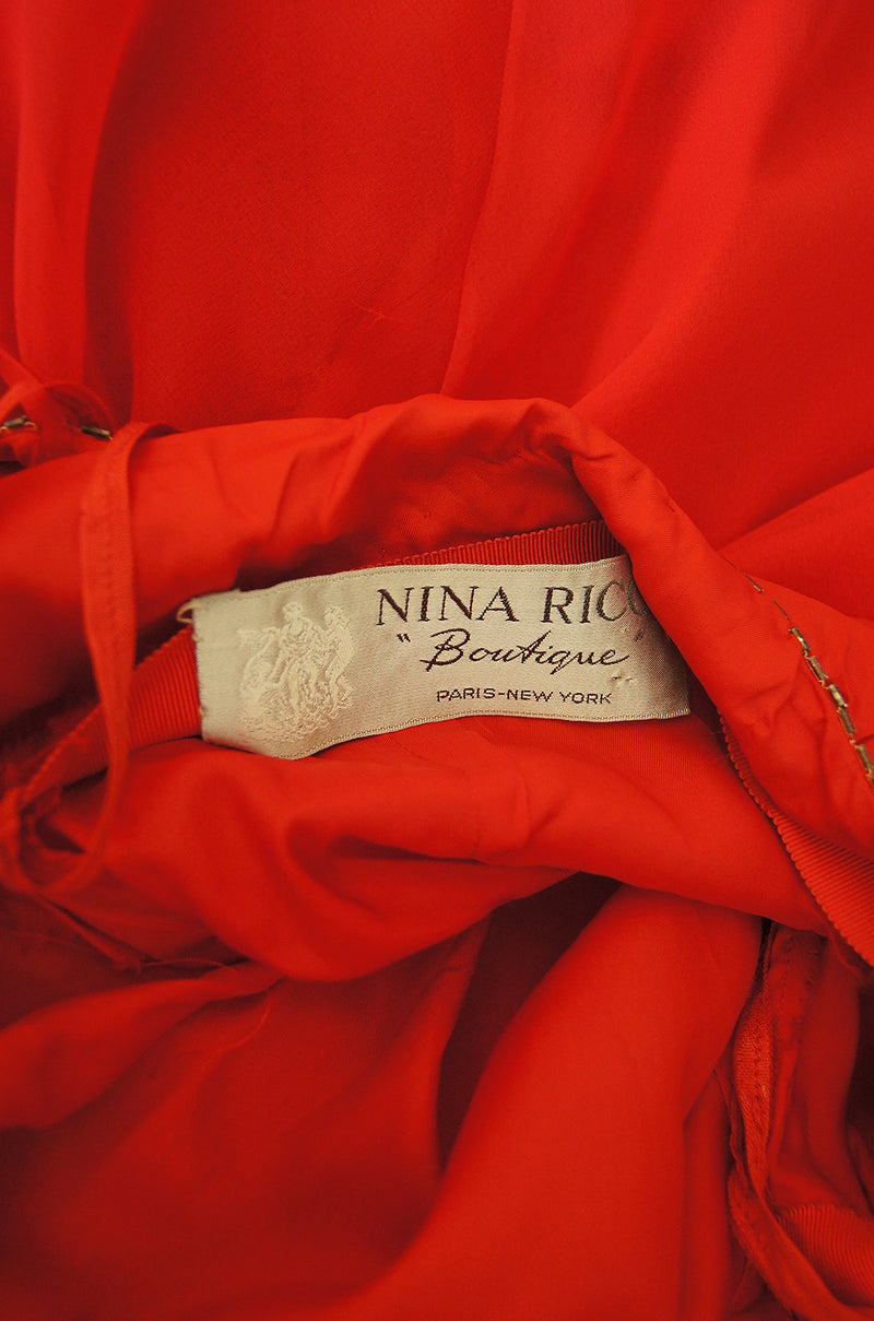 1970s Nina Ricci Chffon Silk Maxi & Wrap