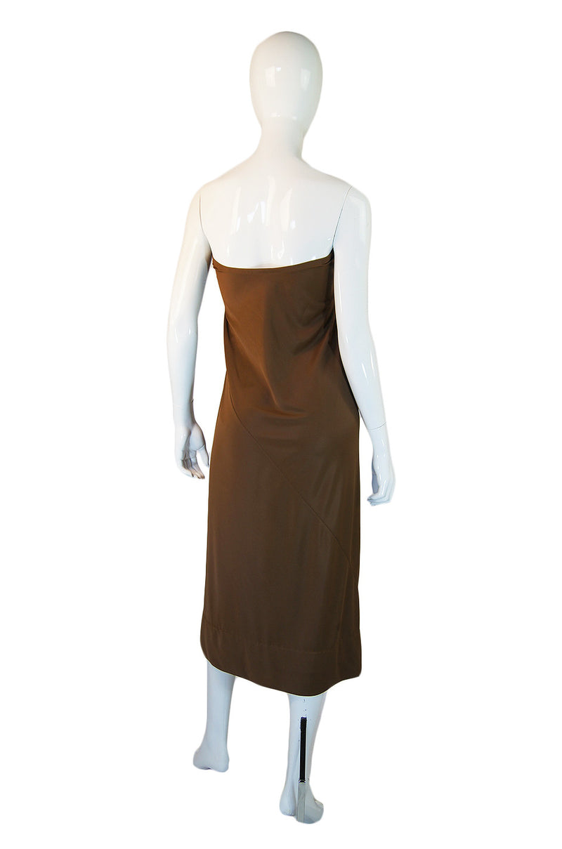 1970s Halston Tie Front Sheath Dress
