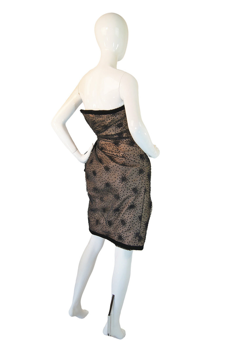 1980s Dotted Victor Costa Wiggle Dress
