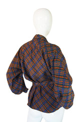 1970s YSL Silk Checked Top With Tie