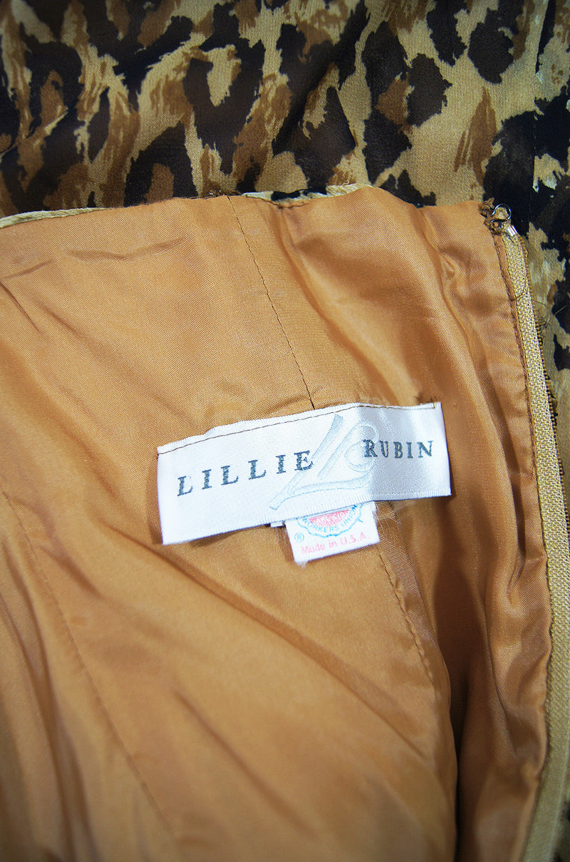 1970s Silk Chiffon Lillie Rubin Leopard
