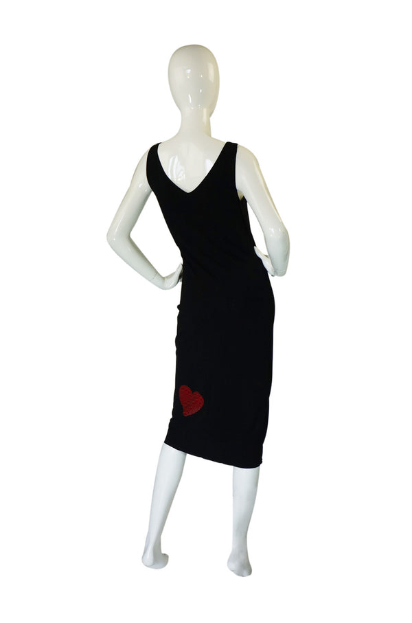 1990s Moschino Heart & Sequin Dress