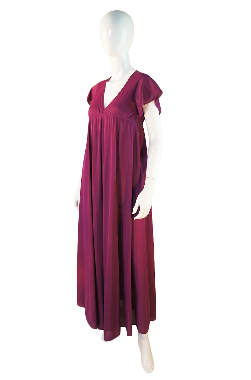1970s Grape Nylon John Kloss Gown
