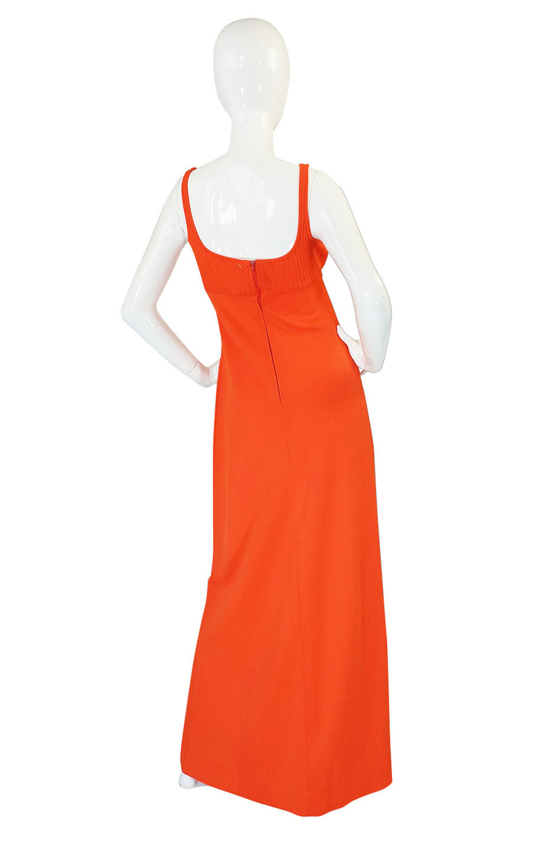 1970s Lanvin Knit Tangerine Halter Dress