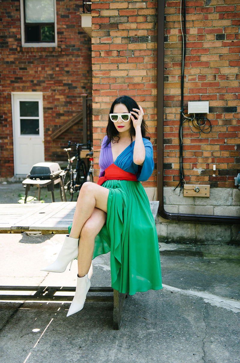 1970s Wrap Color Block Giorgio Sant 'Angelo Dress – Shrimpton Couture