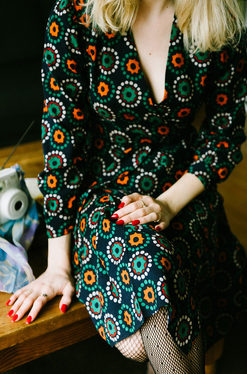 1971 Yves Saint Laurent Wrap Print Skirt & Top Set
