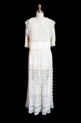 Edwardian Lace, Net & Crochet Tea Gown