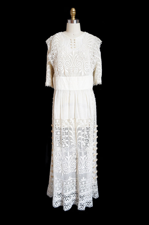 Edwardian Lace, Net & Crochet Tea Gown