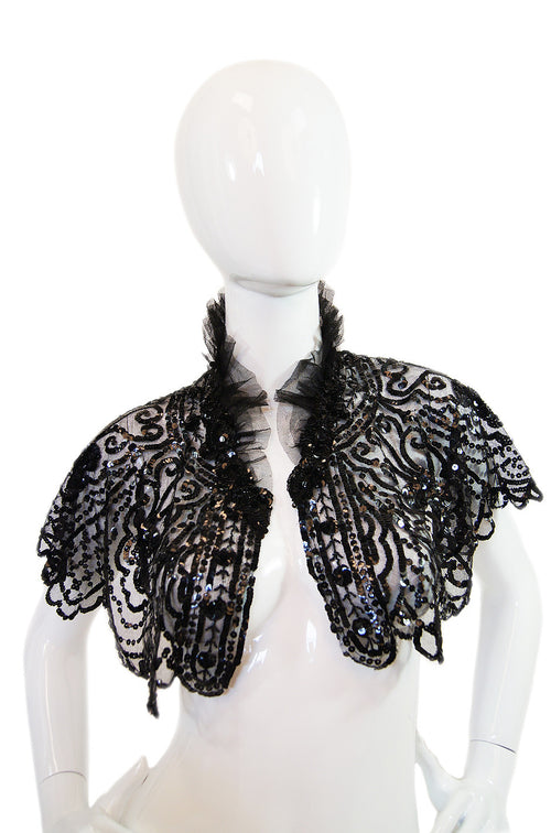 Edwardian Sequin on Netting Capelet
