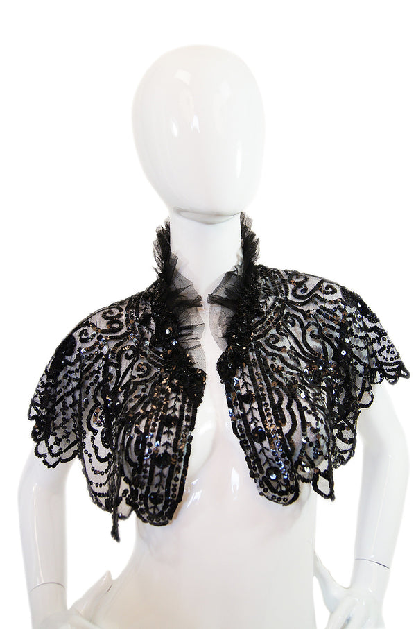 Edwardian Sequin on Netting Capelet