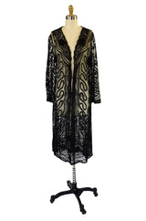 Edwardian Embroidered Black Net Coat
