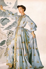 1953 Traina-Norell Metallic Gold Thread Hand Embroidered Couture Dress