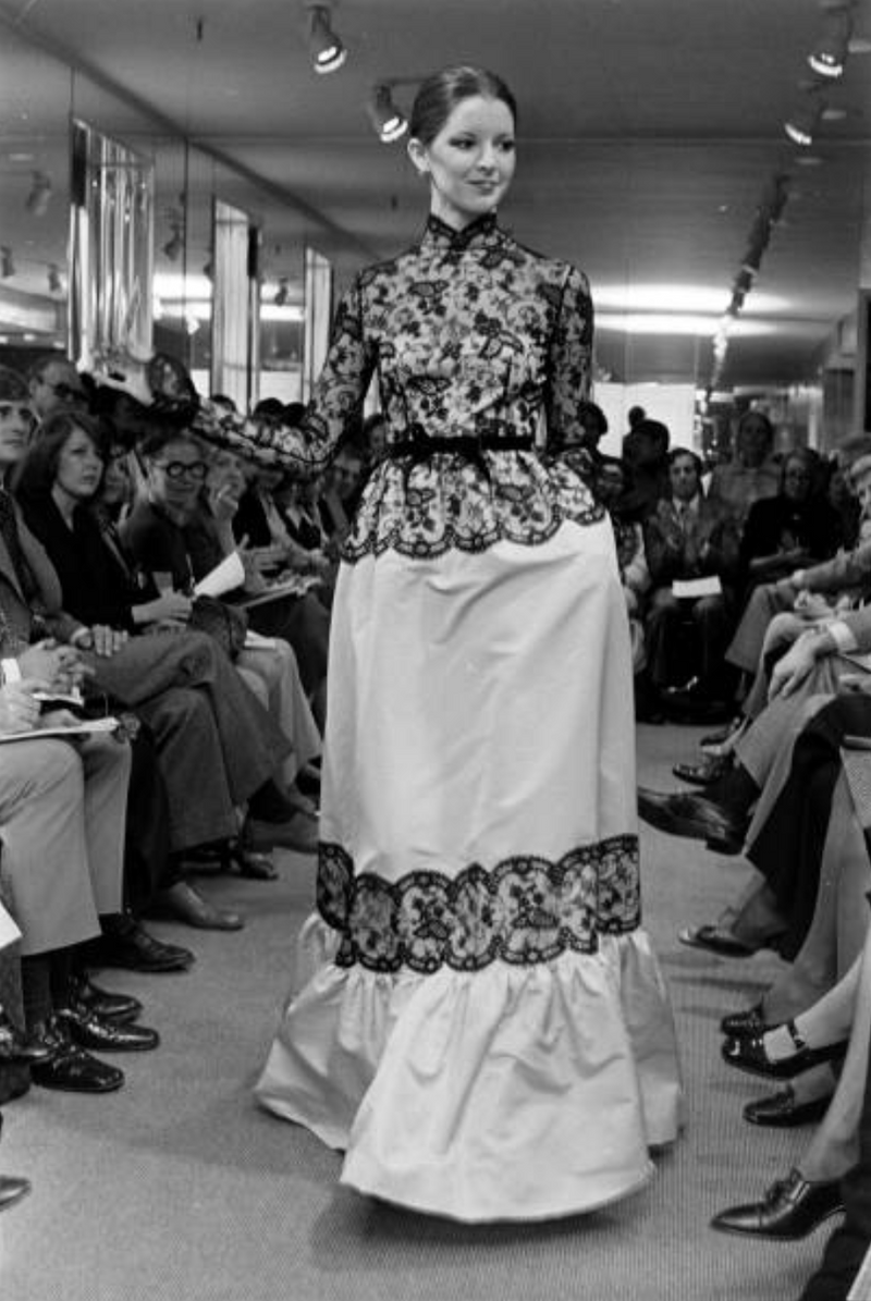 Fall 1975 Oscar De la Renta Lace Gown
