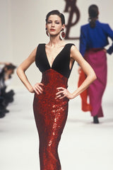 Yves Saint Laurent Fall 1993 Plunge & Sequin Dress