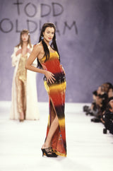 F/W 1994 Todd Oldham Tie Dye Velvet Runway Dress