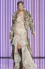 Outstanding Fall 2001 John Galliano Runway Look 41 Bias Cut Silk Chiffon Dress w Romantic Floral Print