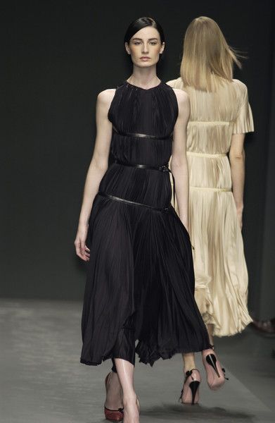 Iconic Fall 2002 Prada Runway Museum Held Pleated Black Silk
