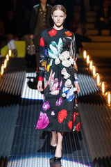 Gorgeous Fall 2019 Prada Cotton Floral Dress with Elaborate Floral Applique