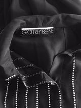 1960s Black Silk Sequin Front Geoffrey Beene Dress