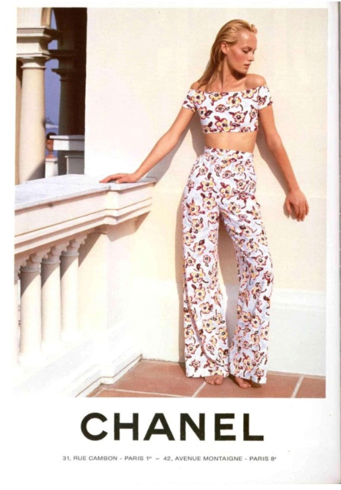Resort 1996 Chanel Ad Campaign Silk Logo Pant & Top Set – Shrimpton Couture