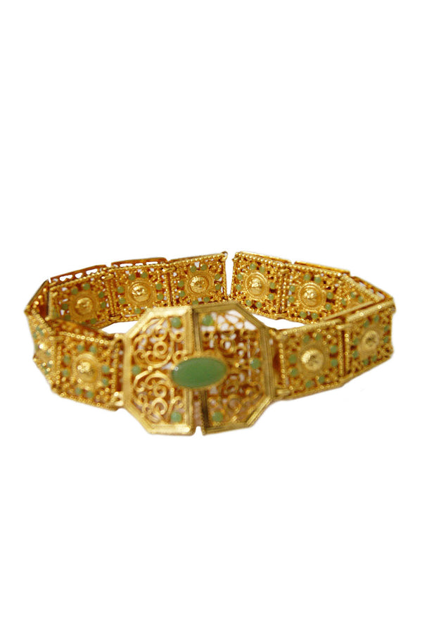 1960s Gilt & Faux Jade Belt