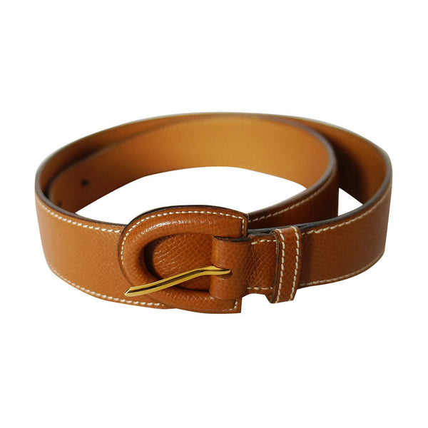 HERMES ブラウン　レザーベルト 1993 Auth Hermes Brown Leather Belt – Shrimpton Couture