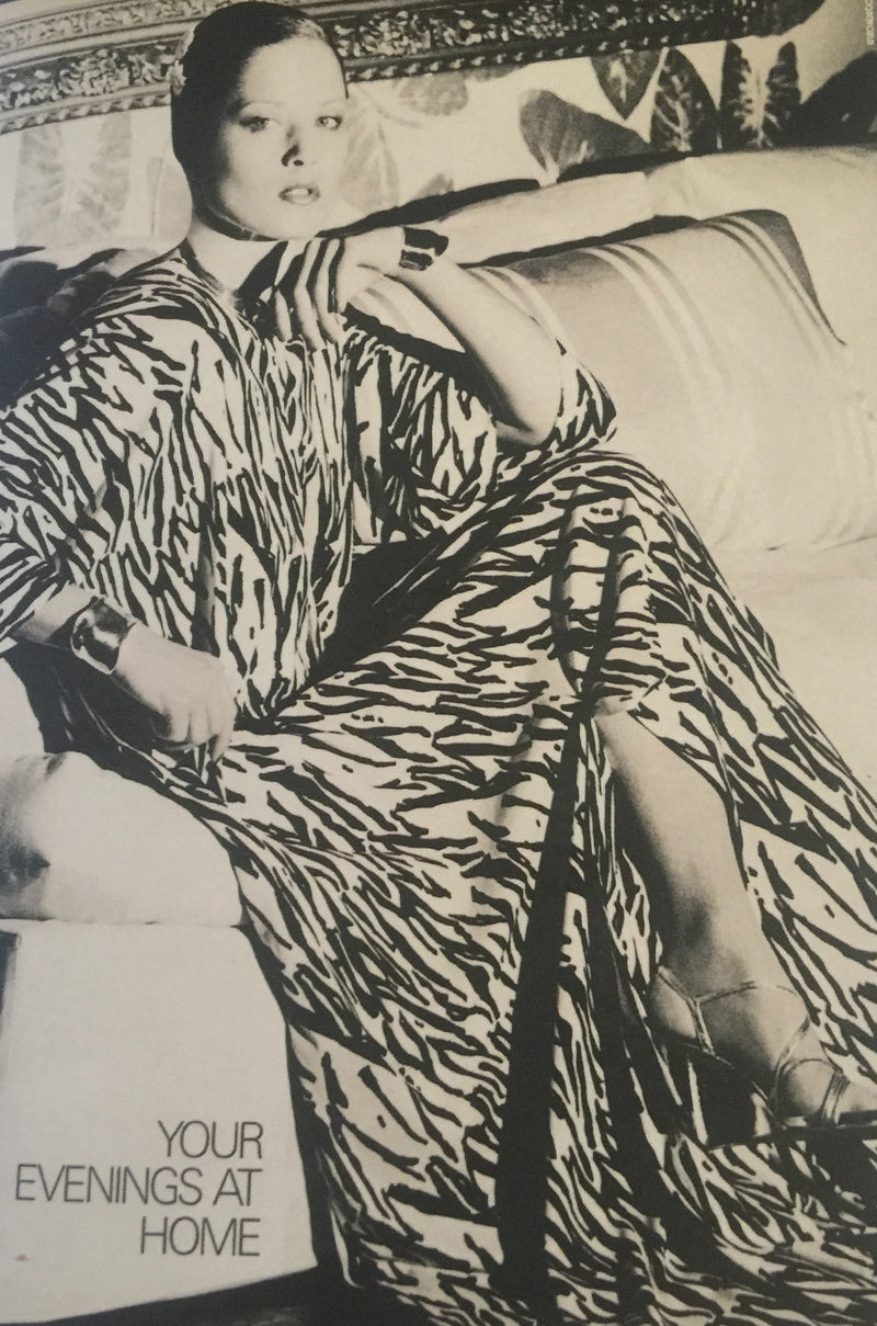 Museum Held Spring 1977 Halston Print Jersey Front Wrap Dress