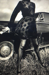 1970s Yves Saint Laurent Fused Velvet & Silk Chiffon Shift Dress