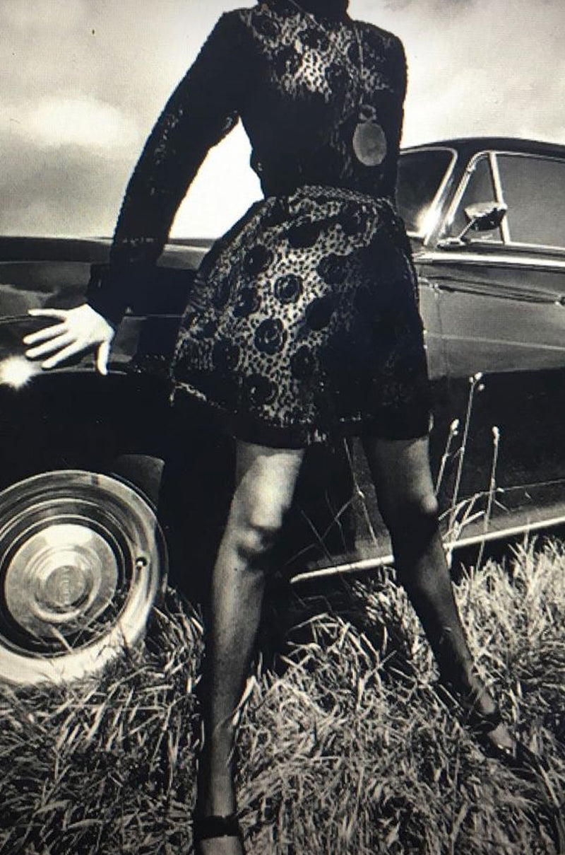 1970s Yves Saint Laurent Fused Velvet & Silk Chiffon Shift Dress