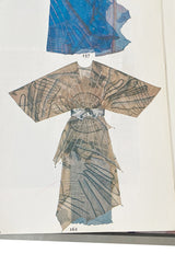 Spring 1980 Zandra Rhodes Book Piece 'Chinese Constructivist & Clouds' Pale Peach & Blue Dress
