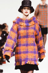 Fall 1993 Yves Saint Laurent Documented Fringed Knit Tunic Mini Dress