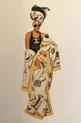 Iconic Spring 1994 Chanel Large Printed Towel in Baby Pink & Soft Blue –  Shrimpton Couture