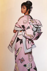 Iconic Spring 1994 Chanel Large Printed Towel in Baby Pink & Soft Blue