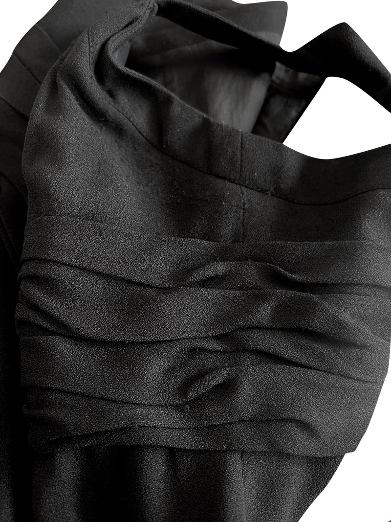 Avent Garde Fall 1991 Karl Lagerfeld Suspended Sleeve Dress w Flat Silver Sequin Detailing