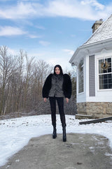 Fall 1992 Yves Saint Laurent Incredible Huge Sleeves Faux Fur Jacket