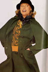 c.1974 Valentino Boutique Nubby Wool Oversized Check Cape