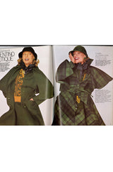 c.1974 Valentino Boutique Nubby Wool Oversized Check Cape