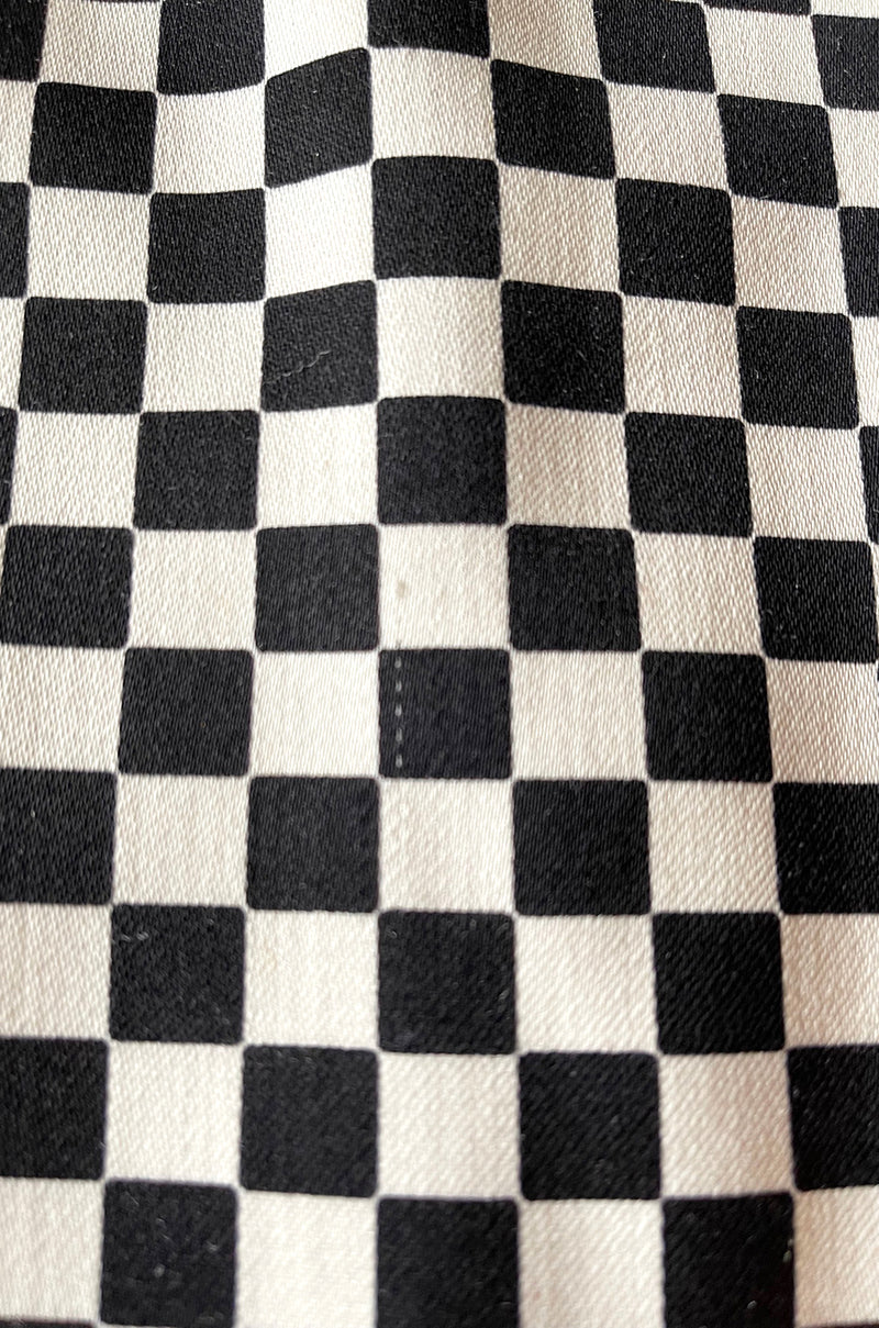 Rare Fall 1995 Gianni Versace Runway & Ad Campaign Black & White Check Shift Dress