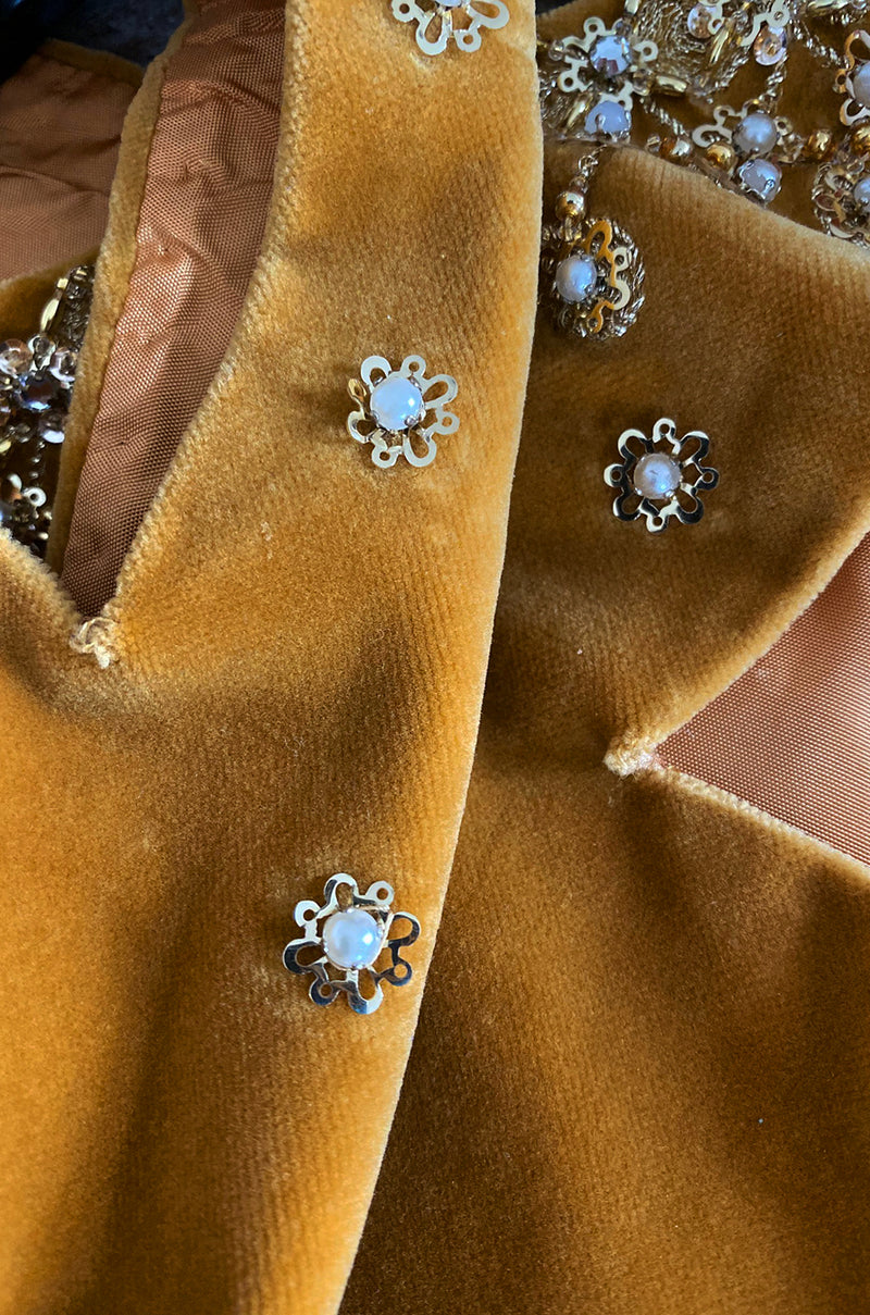 Rare 1950s Jeanne Lanvin - Castillo Demi Couture Beaded Velvet Set