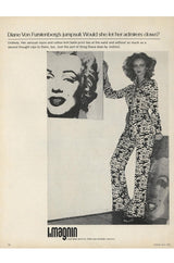c.1976 Diane Von Furstenberg Starburst Print Plunge Wrap Jumpsuit