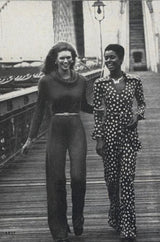 c.1976 Diane Von Furstenberg Black & White Jumpsuit & Jacket Set