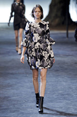 Iconic Fall 2011 Lanvin by Alber Elbaz Ad Campaign & Look 39 Runway Grey Floral Print Dress