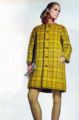 1967 Jacques Tiffeau Orange Plaid Skirt & Matching Coat Suit Set
