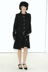 Chic Fall 2004 Chanel by Karl Lagerfeld Haute Couture Black & White Boucle Runway Dress & Jacket